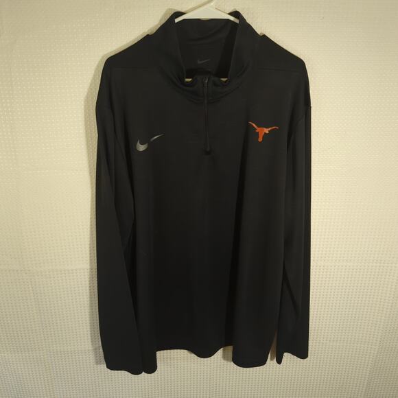 Nike Texas Longhorns XXL Black Dri-FIT Quarter Zip Pullover Mens Football NCAA - Picture 1 of 4